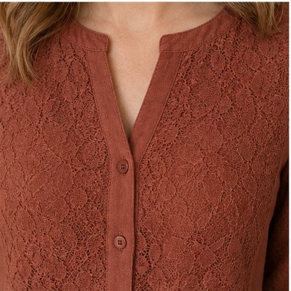 Rust Tunic Blouse - Picture 4 of 6